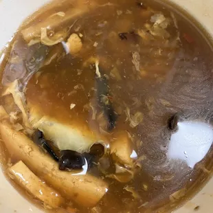 Hot &amp; Hot and Sour Soup ( was full I ate some)