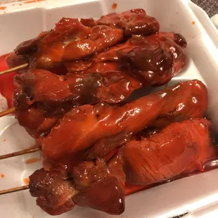 Teriyaki chicken skewers