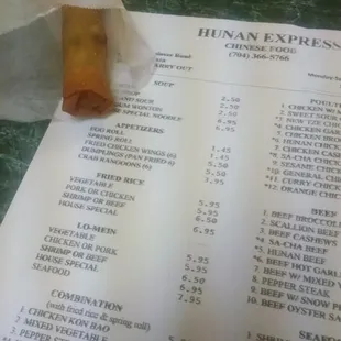 menu