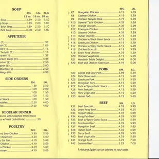 sushi and sashimi, menu