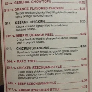 menu