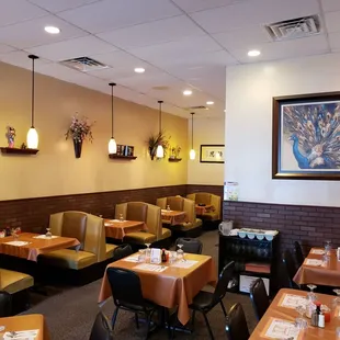 This is the inside of the restaurant and it is very clean and quiet.
