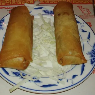 Egg rolls, piping hot, crispy and delicious!