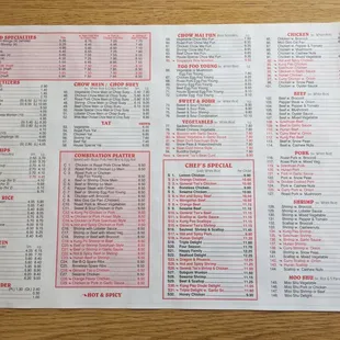 Hunan Garden Chinese Restaurant Menu