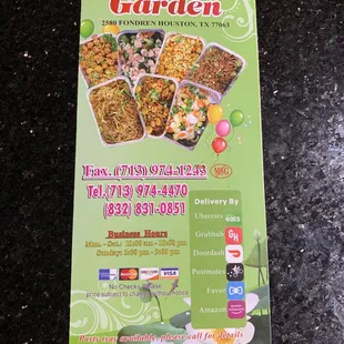 Delivery Menu cover