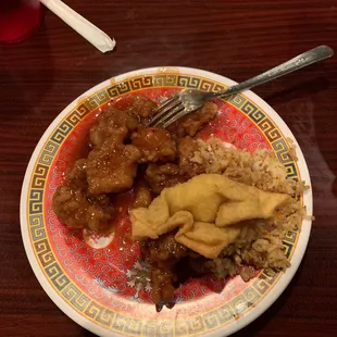a plate of food on a table