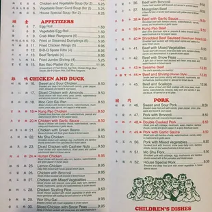 menu