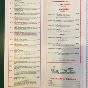 menu