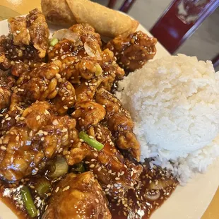 H1S. Sesame Chicken &amp; white rice