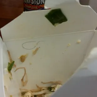 First time trying this restaurant, and I found this in our mushu pork.  Don&apos;t think we&apos;ll be ordering from these guys again.