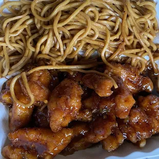 Orange chicken &amp; lo mein