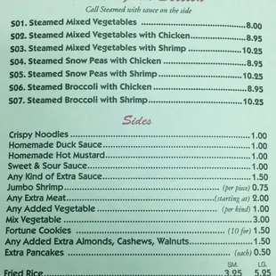 Healthy alternatives &amp; extra sides.