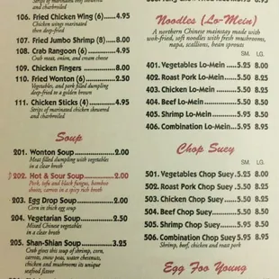 menu