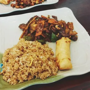 two plates of food on a table