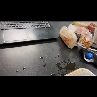 More spilled sauce