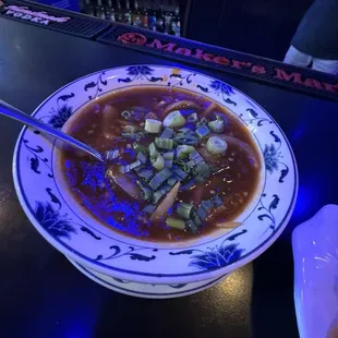 Hot and Spicy Scandalous sauce on my crunchy eggplants at @hunanhouse_galt  it's a must to try!