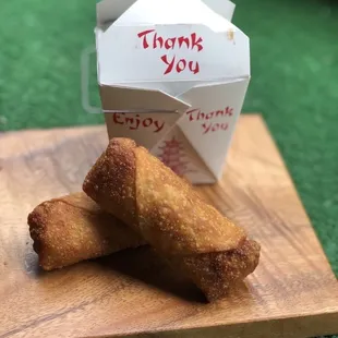 Shrimp Egg Rolls and fried rice