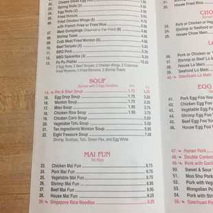 menu