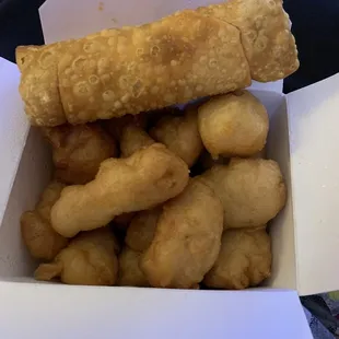 Sweet and Sour Chicken with egg roll