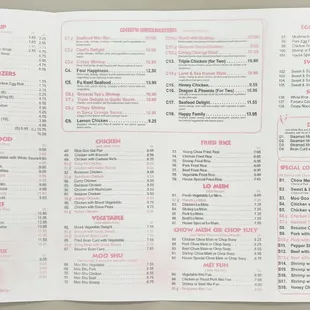 the menu