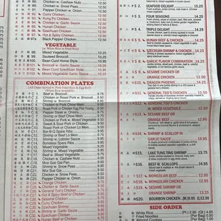 menu