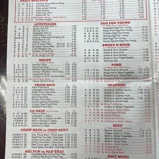 menu