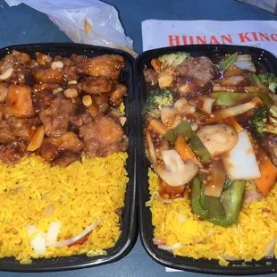 Orange Chicken &amp; Spicy Garlic Beef