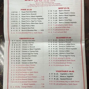 menu