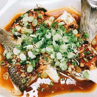 Steamed Fish Tail with Chopped Red Chili