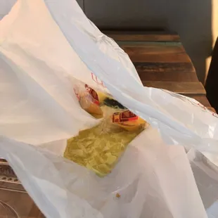 Yum... no utensils, but maybe a straw would've been good.