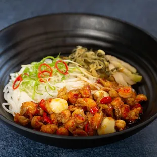 a bowl of food on a table