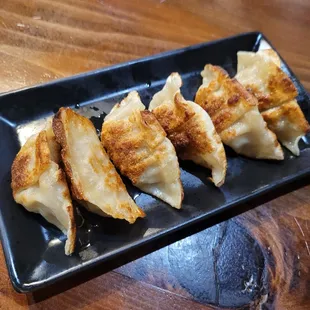 a plate of dumplings
