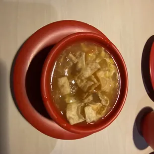 As soon as the egg drop soup came in it smelled delicious