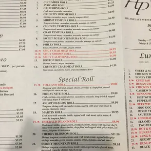 menu, sushi and sashimi