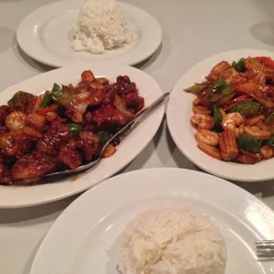 General Tso chicken &amp; Hunan Shrimp