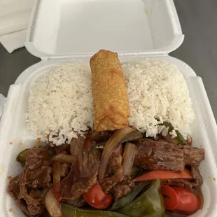 Pepper Steak and rice
