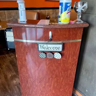 Hostess stand. Cute.