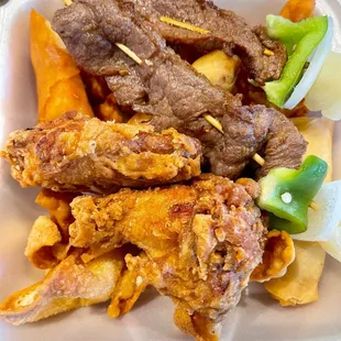 Delightful (and huge) Pu Pu Treasure appetizer platter.