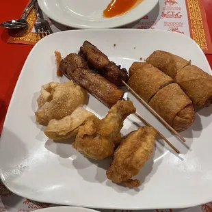 There were two shrimp on the platter as well