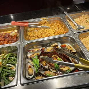 Mussels.  Side of Fried Rice. 4. Shrimp with Garlic Sauce. Side of Lo Mein