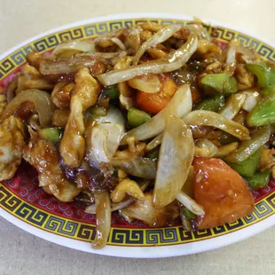 a plate of stir fried vegetables