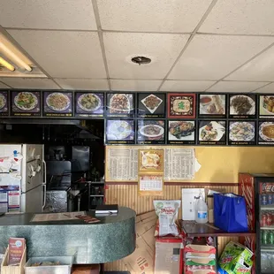 the counter and menus