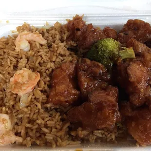 General tso's w shrimp fr upgrade ($1 extra)