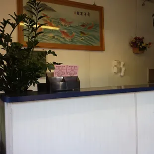 the front desk of a chinese restaurant