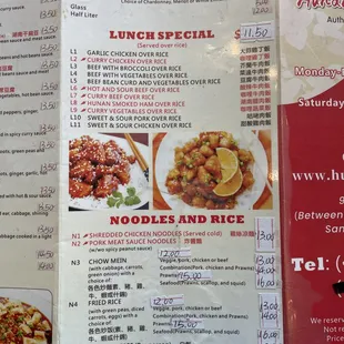 Lunch Special / Noodles and Rice