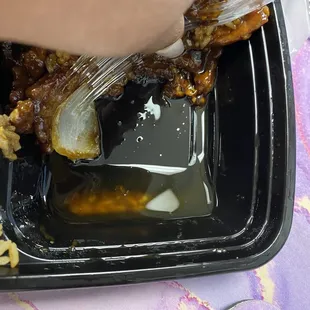 Heavy presence of oil in food