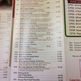 menu