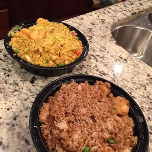 Curry shrimp fried rice and shrimp fried rice no eggs! No bueno!!! Keep your $$ and go to Asian garden!
