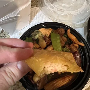 The crab part tastes awful and is pasty.