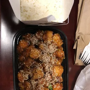 Sesame Chicken Special (white meat) and white rice